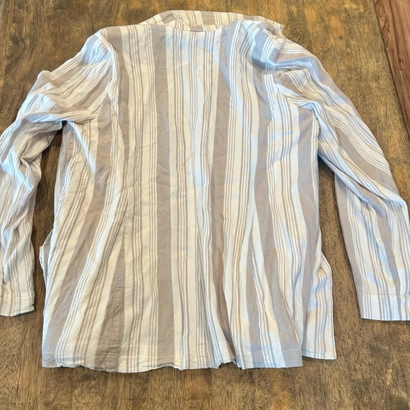 Torrid Striped Linen Blazer Jacket Beige White Size 00 - Picture 5 of 5